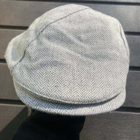 H&M Large size 58 - Grey and White Tweed Newsboy Cap / Hat - Picture 1 of 4